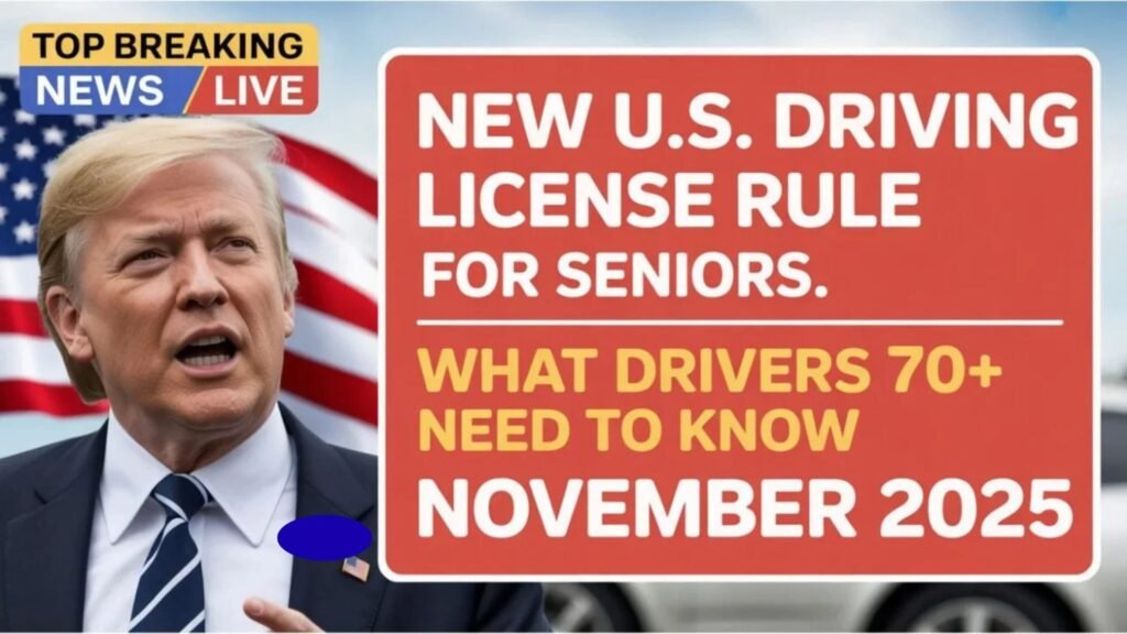 New U.S. Driving License Rule for Seniors Kicks Off Nov 2025 – Impacts on Drivers Aged 70 Explained