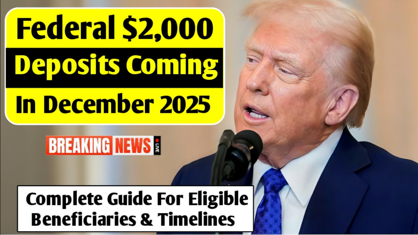 Federal $2,000 Deposits Arriving December 2025: Complete Eligibility Guide, Rules and Exact Timelines